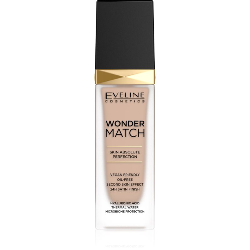 Eveline Cosmetics Wonder Match Fondotinta Liquido Lunga Tenuta Con Acido Ialuronico Colore 12 Light Natural 30 Ml