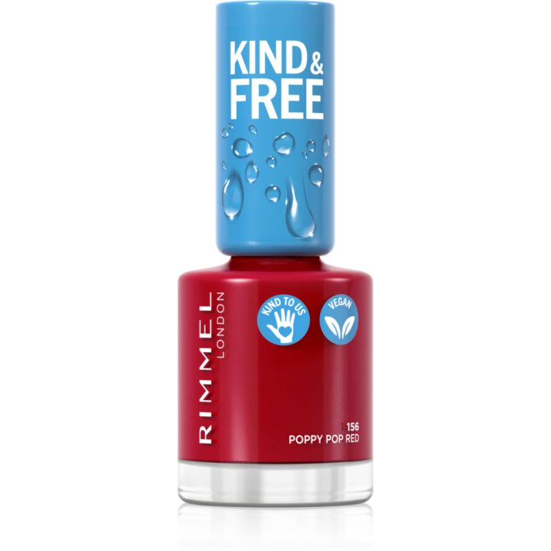 Rimmel Kind & Free Smalto Per Unghie Colore 156 Poppy Pop Red 8 Ml