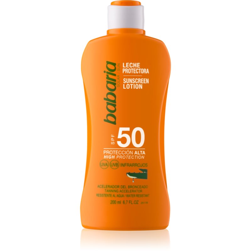 Babaria Sun Protective Latte Abbronzante Waterproof Spf 50 200 Ml