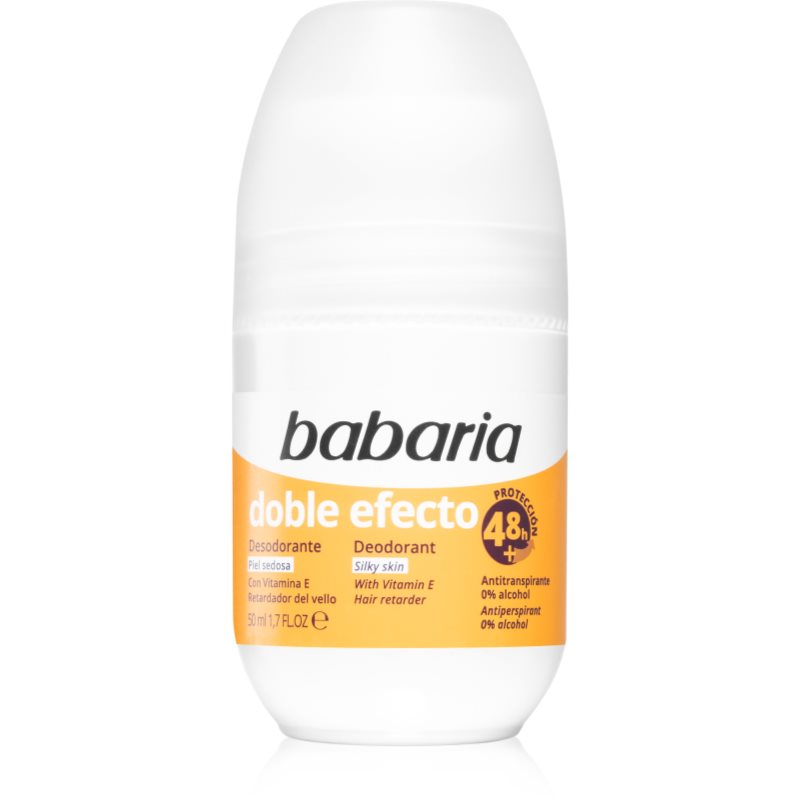 Babaria Deodorant Double Effect Antitraspirante Roll-On Per Rallentare La Crescita Dei Peli 50 Ml