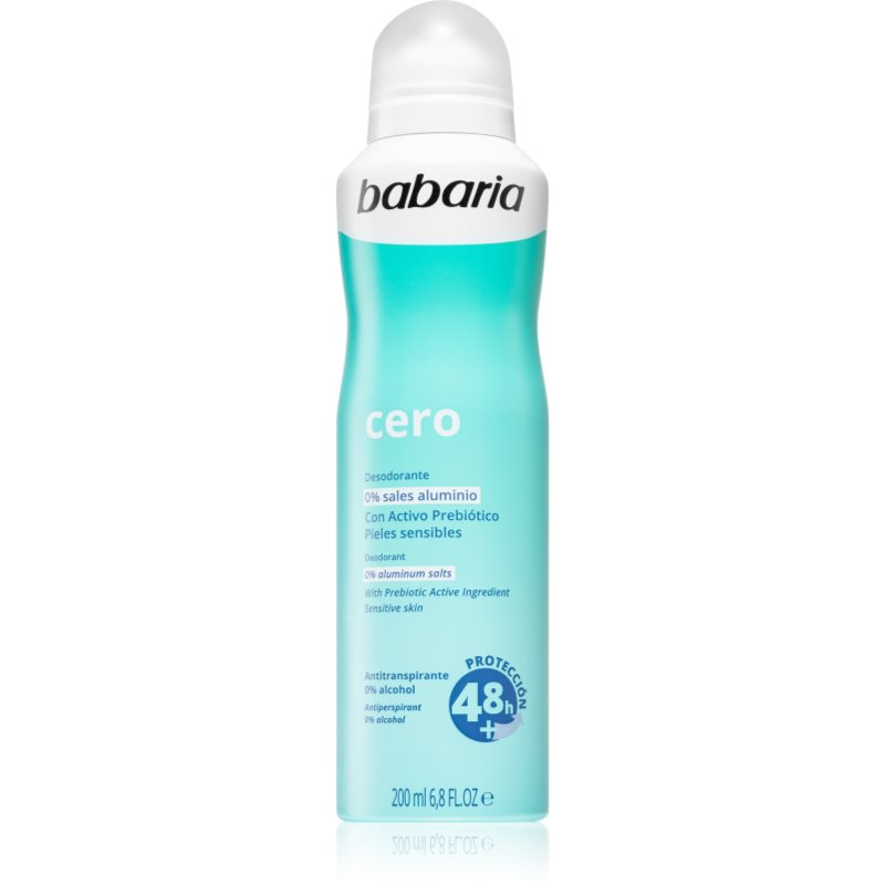 Babaria Deodorant Cero Antitraspirante Spray Per Pelli Sensibili 200 Ml