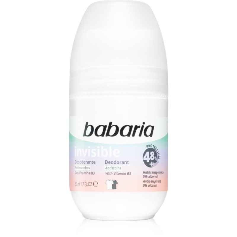 Babaria Deodorant Invisible Antitraspirante Roll-On Contro Le Macchie Bianche E Gialle 50 Ml