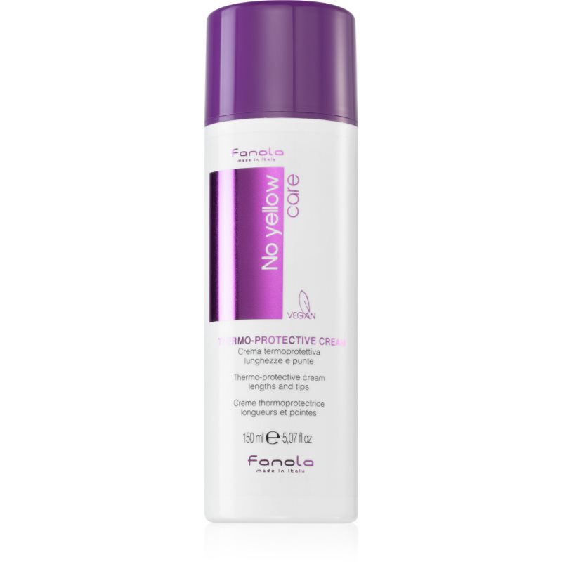 Fanola No Yellow Thermo-Protective Cream Crema Nutriente Termoprotettiva Per Capelli Biondi E Con Mèches 150 Ml