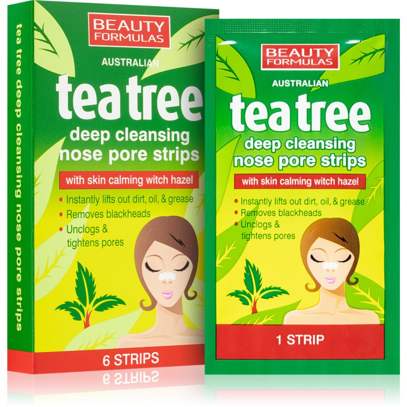 Beauty Formulas Tea Tree Cerotto Detergente Per I Pori Ostruiti Del Naso 6 Pz