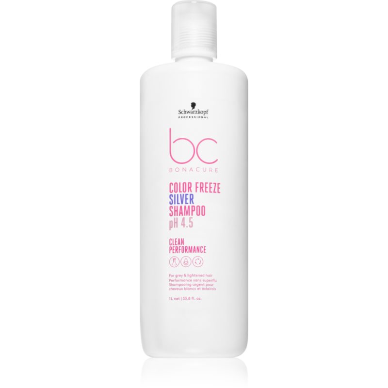 Schwarzkopf Professional Bc Bonacure Color Freeze Silver Shampoo Delicato Argento Per Capelli Biondi E Con Mèches 1000 Ml