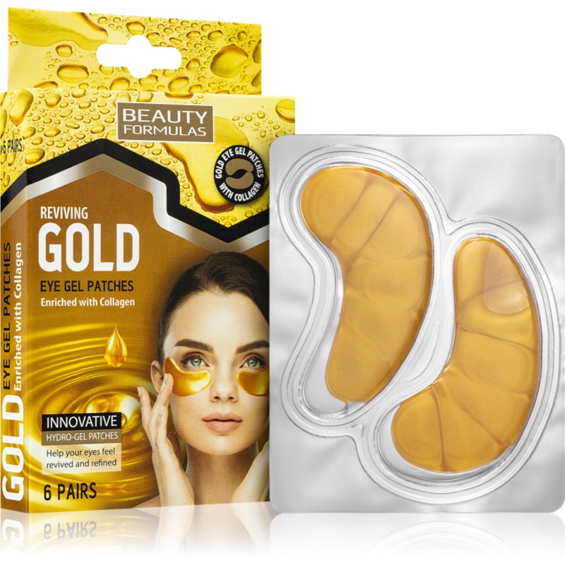 Beauty Formulas Gold Maschera Idrogel Contorno Occhi Con Collagene 6 Pz