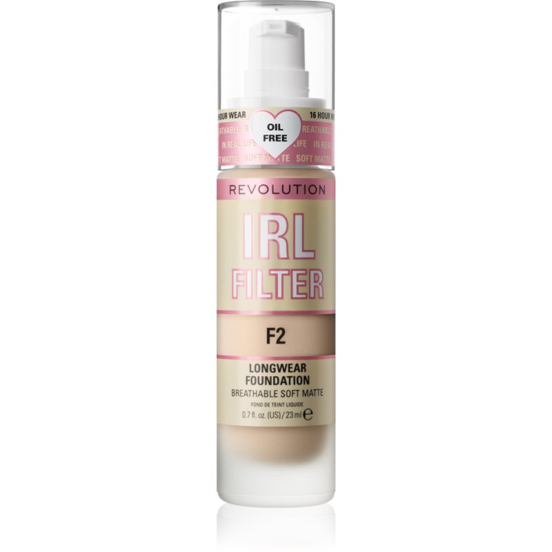 Makeup Revolution Irl Filter Fondotinta Opacizzante Lunga Tenuta Colore F2 23 Ml