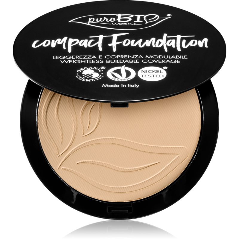 Purobio Cosmetics Compact Foundation Fondotinta Compatto In Polvere Spf 10 Colore 01 9 G
