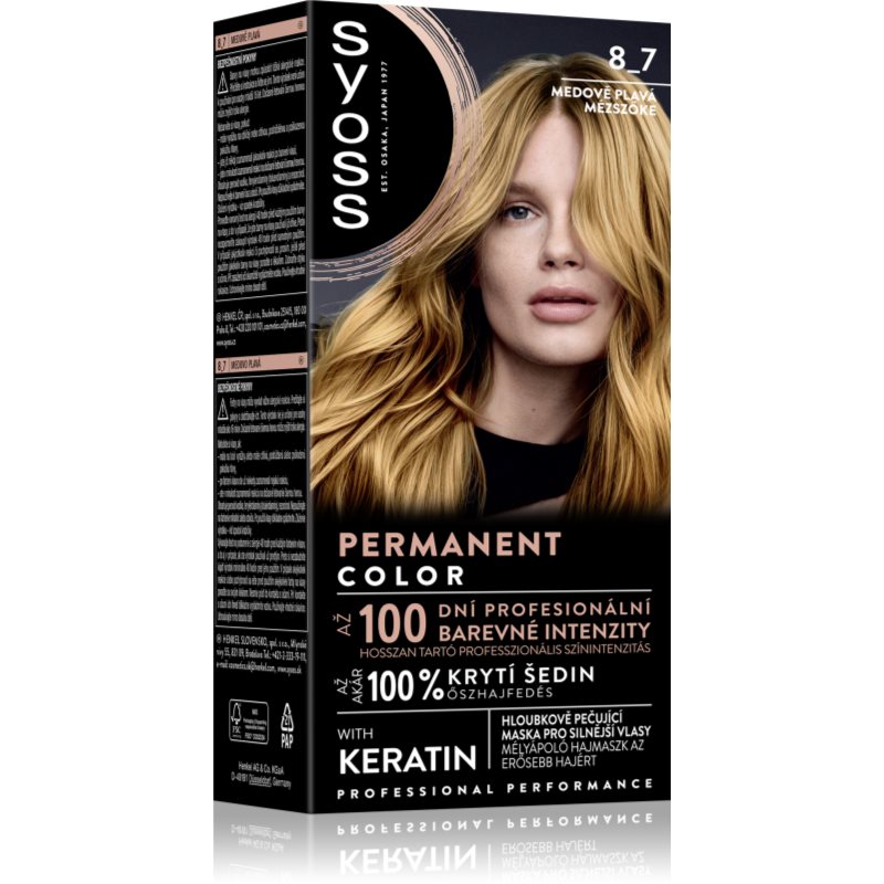 Syoss Color Tinta Permanente Per Capelli Colore 8-7 Honey Blond 1 Pz