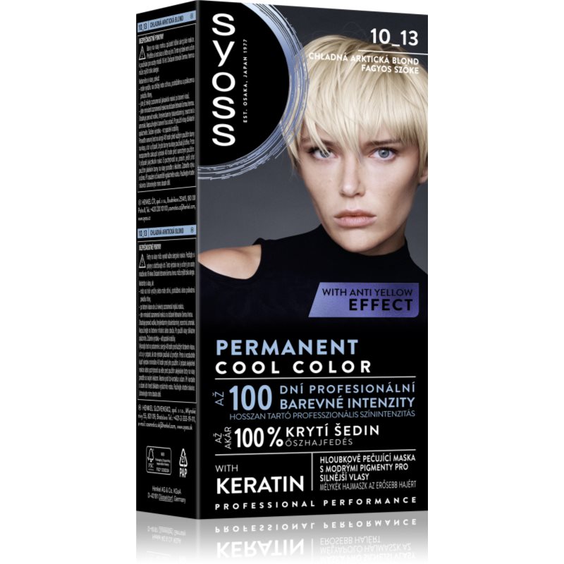Syoss Color Tinta Permanente Per Capelli Colore 10-13 Arctic Blond 1 Pz