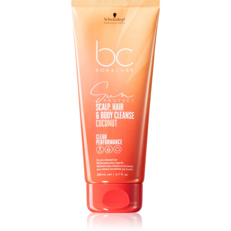Schwarzkopf Professional Bc Bonacure Sun Protect Scalp, Hair & Body Cleanse Shampoo Per Capelli E Corpo 200 Ml