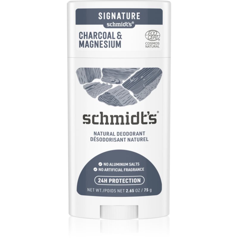 Schmidt'S Charcoal + Magnesium Deodorante Solido 24 Ore 75 G
