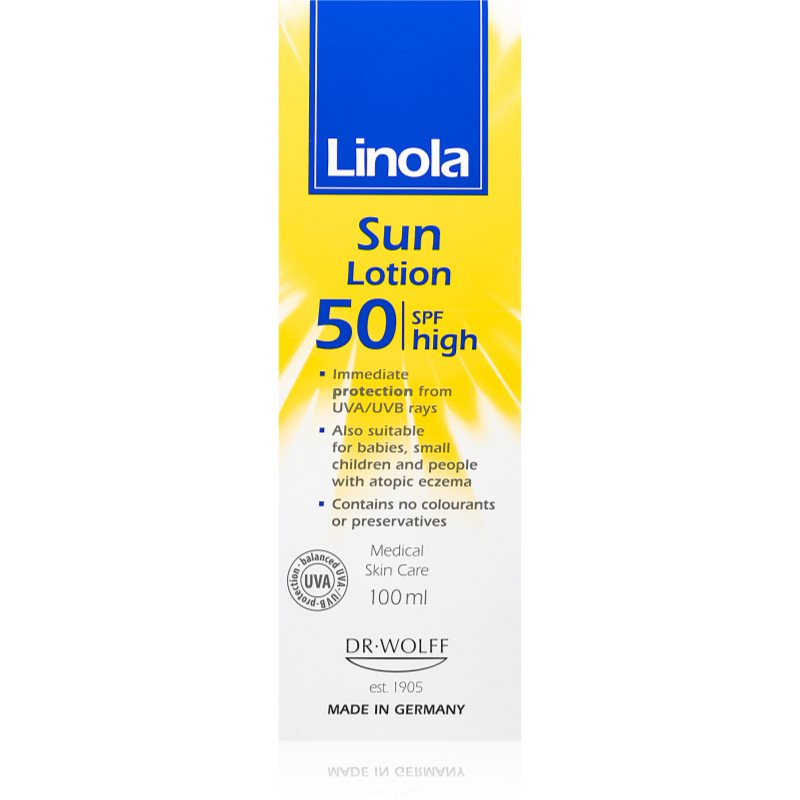 Linola Sun Lotion Spf50 Crema Abbronzante Per Pelli Secche E Atopiche 100 Ml