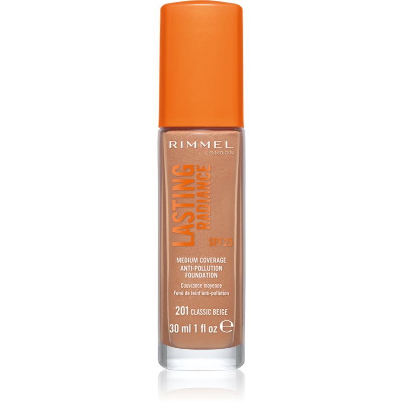 Rimmel Lasting Radiance Fondotinta Illuminante Spf 25 Colore 201 Classic Beige 30 Ml
