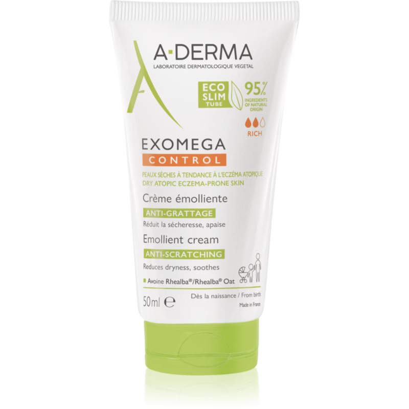 A-Derma Exomega Control Emollient Cream Crema Corpo Per Pelli Molto Secche, Sensibili E Atopiche 50 Ml