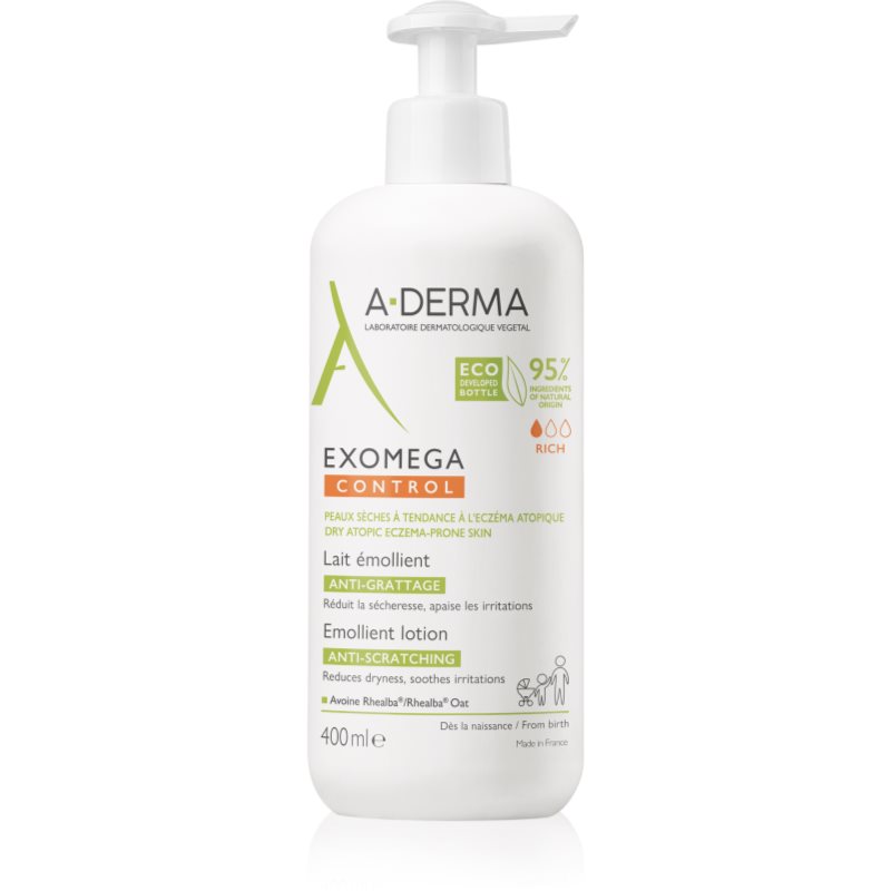 A-Derma Exomega Control Emollient Lotion Latte Corpo Contro Irritazioni E Prurito 400 Ml