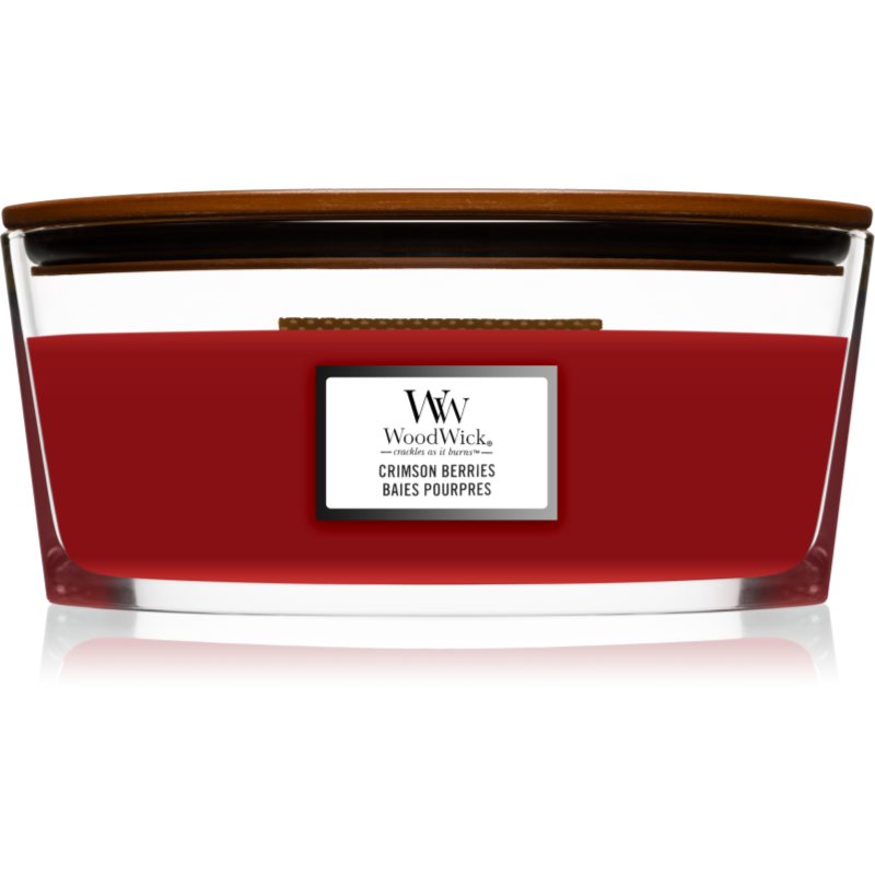 Woodwick Crimson Berries Candela Profumata Con Stoppino In Legno (Hearthwick) 453,6 G