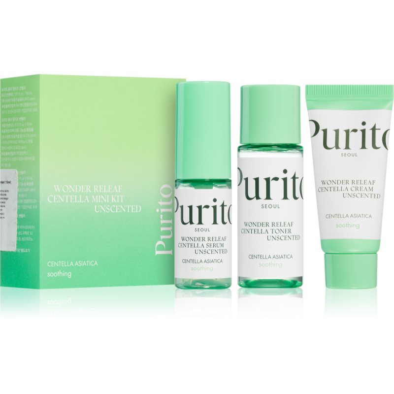 Purito Wonder Releaf Centella Mini Kit Unscented Kit Da Viaggio Per Pelli Sensibili E Irritate