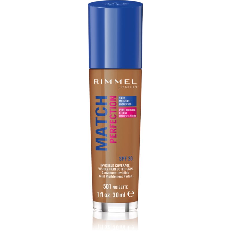 Rimmel Match Perfection Fondotinta Liquido Spf 20 Colore 501 Noisette 30 Ml