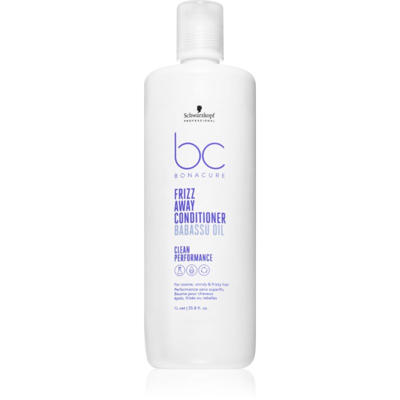 Schwarzkopf Professional Bc Bonacure Frizz Away Conditioner Balsamo Per Capelli Ribelli E Crespi 1000 Ml