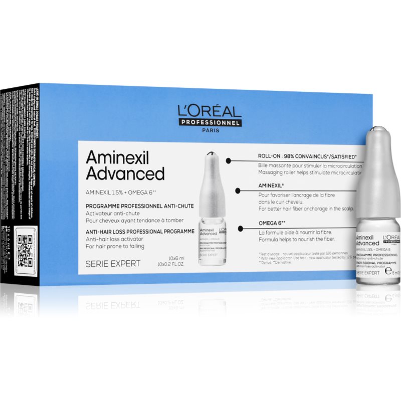L’Oréal Professionnel Serie Expert Aminexil Advanced Fiala Per Stimolare La Crescita E Rinforzare I Capelli Dalle Radici 10X6 Ml