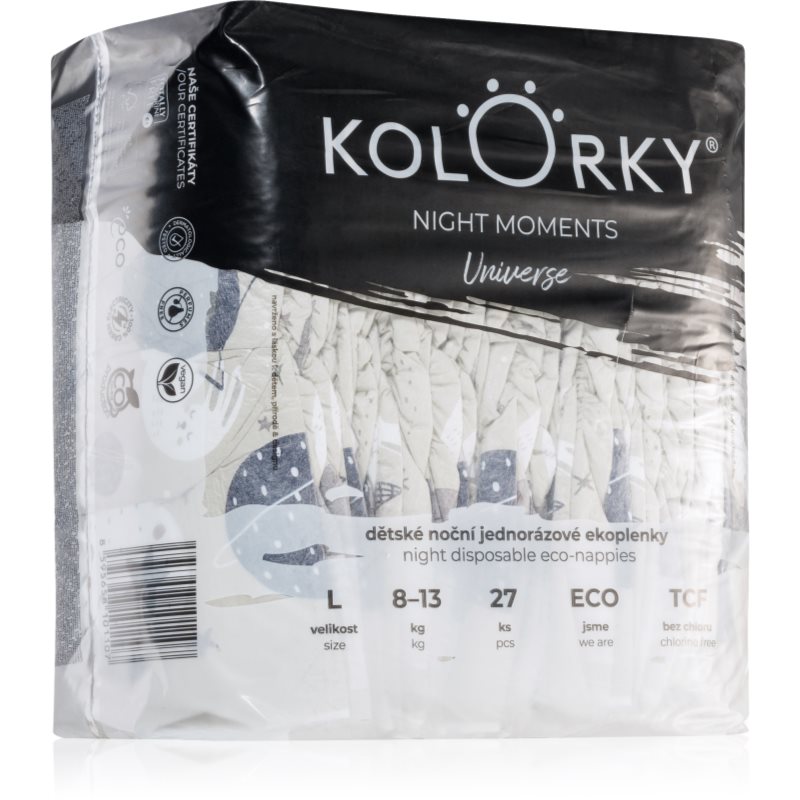 Kolorky Night Moments Pannolini Eco Usa E Getta Per Una Protezione Completa Durante La Notte Taglia L 8-13 Kg 27 Pz