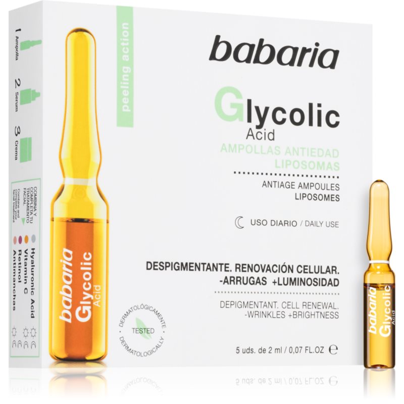 Babaria Glycolic Acid Siero Illuminante Antirughe In Fiale 5X2 Ml