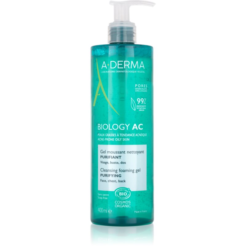 A-Derma Biology Ac Gel Detergente In Schiuma Per Pelli Grasse E Miste 400 Ml