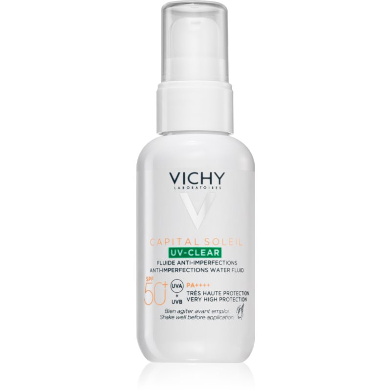 Vichy Capital Soleil Uv- Clear Trattamento Antirughe Per Pelli Grasse Con Tendenza All'Acne Spf 50+ 40 Ml