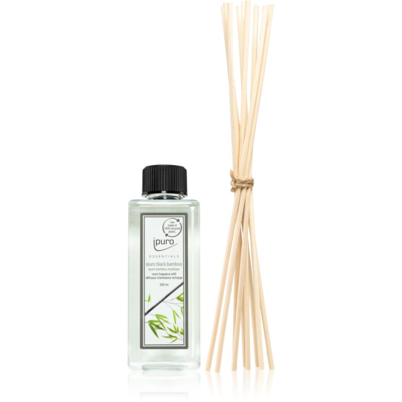 Ipuro Essentials Black Bamboo Ricarica Per Diffusori Di Aromi + Bastoncini Di Ricarica Per Diffusori Di Aromi 200 Ml
