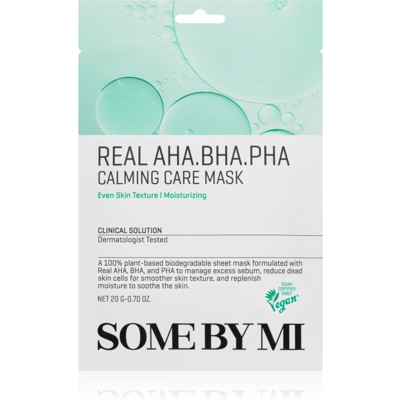 Some By Mi Clinical Solution Aha∙Bha∙Pha Calming Care Mask Maschera Lenitiva In Tessuto Per Pelli Problematiche 20 G