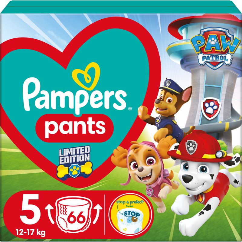 Pampers Pants Paw Patrol Size 5 Pannolini A Mutandina Usa E Getta 12-17 Kg 66 Pz