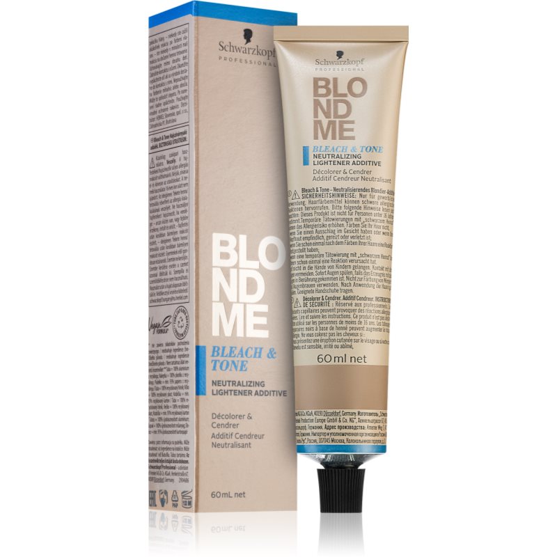 Schwarzkopf Professional Blondme Bleach & Tone Additivo Decolorante E Tonalizzante Colore Ash 60 Ml