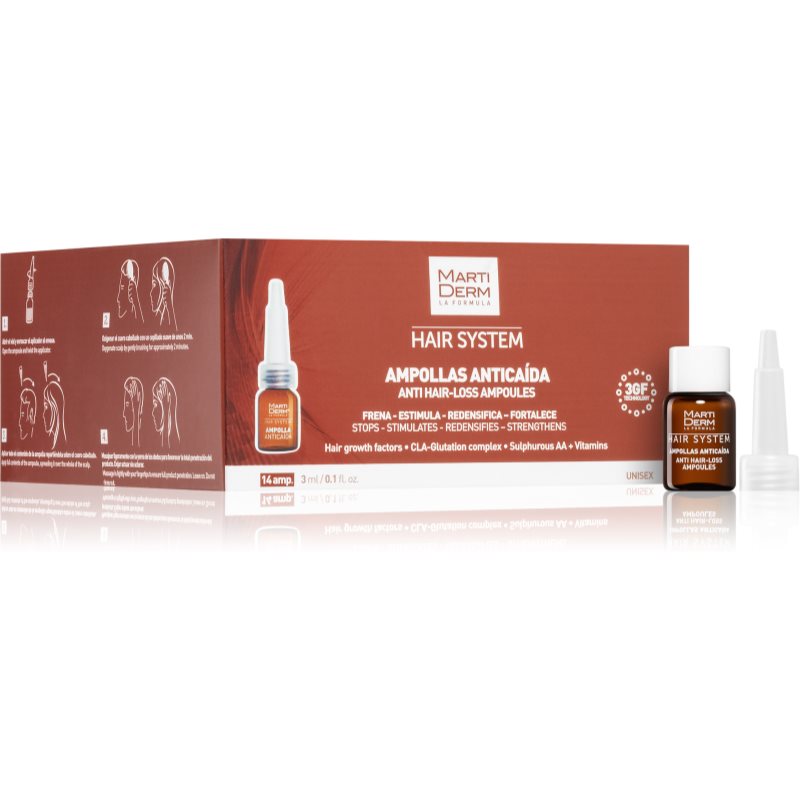 Martiderm Hair System Trattamento Per La Crescita Contro La Perdita Dei Capelli In Fiale 14X3 Ml