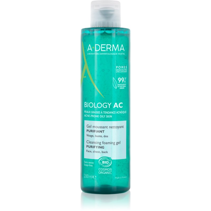 A-Derma Biology Ac Gel Detergente In Schiuma Per Pelli Grasse E Miste 200 Ml