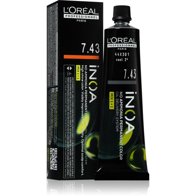 L’Oréal Professionnel Inoa Tinta Permanente Per Capelli Senza Ammoniaca Colore 7.43 60 Ml