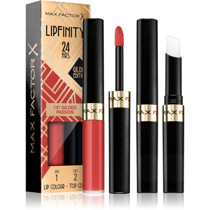 Max Factor Lipfinity Gilded Edition Rossetto Lunga Tenuta Con Balsamo Colore 147 Gilded Passion 4,2 G
