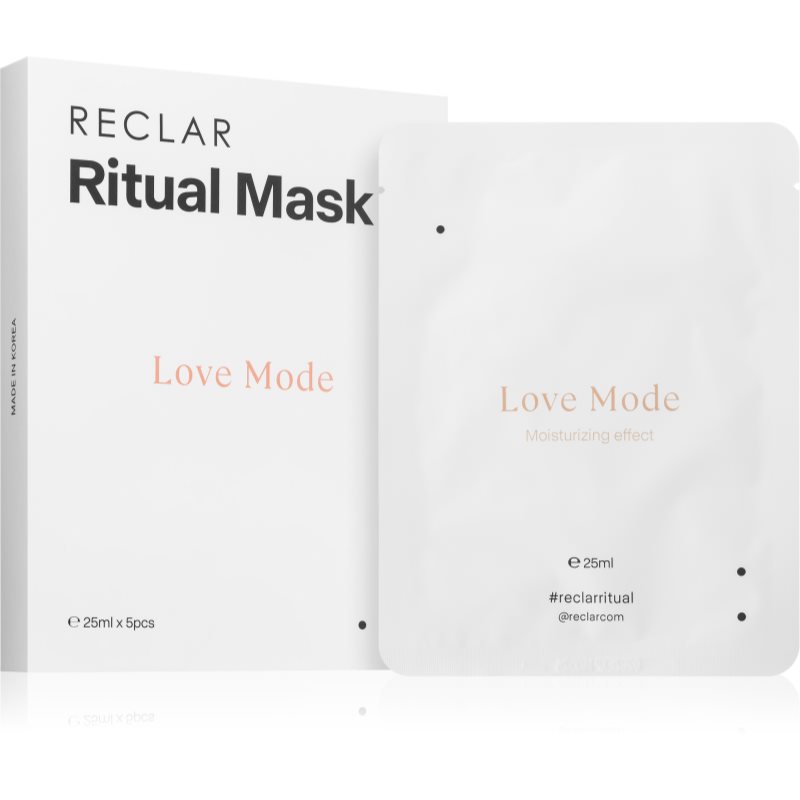 Reclar Ritual Mask Love Mode Maschera Viso Monouso Per Tutti I Tipi Di Pelle 5 Pz