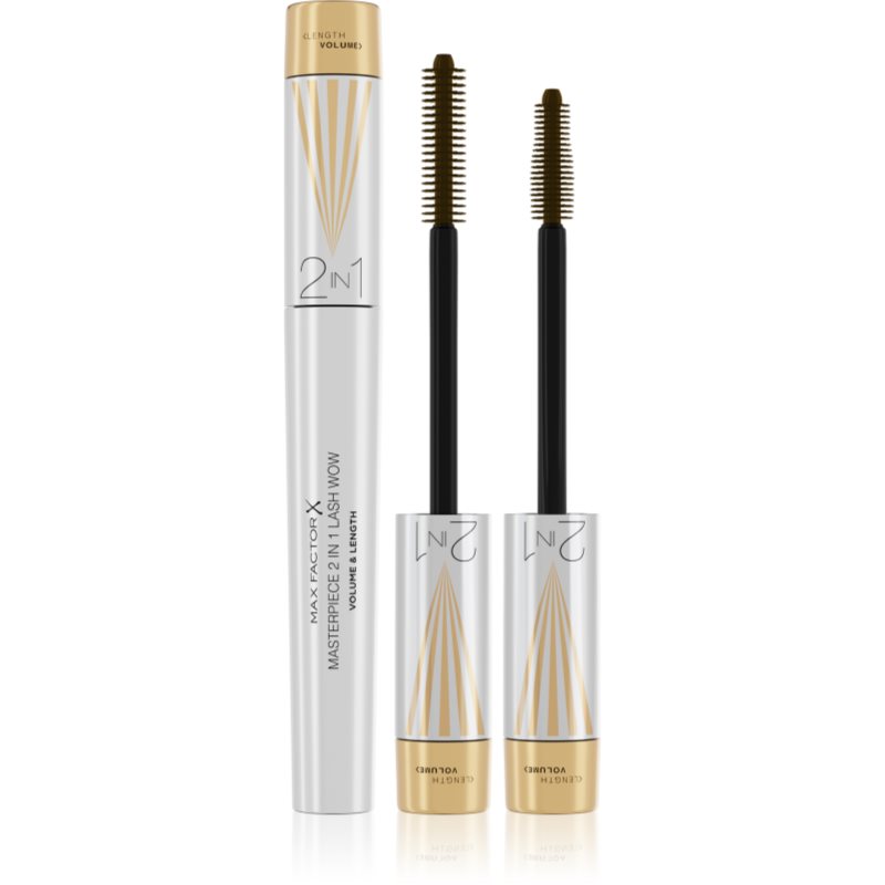 Max Factor Masterpiece Lash Wow Mascara Per Ciglia Allungate, Curve E Voluminose Con Spazzolino 2 In 1 Colore Black Brown 7 Ml