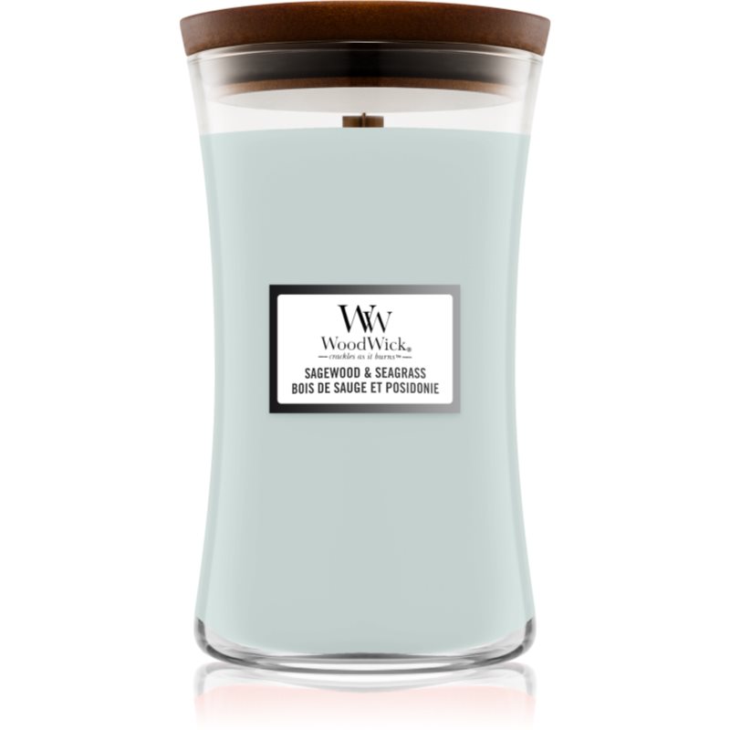 Woodwick Sagewood & Seagrass Candela Profumata Con Stoppino In Legno 609 G