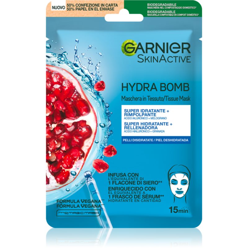 Garnier Skin Active Moisture+Aqua Bomb Mascheraviso Idratante In Tessuto Con Acido Ialuronico 1 Pz