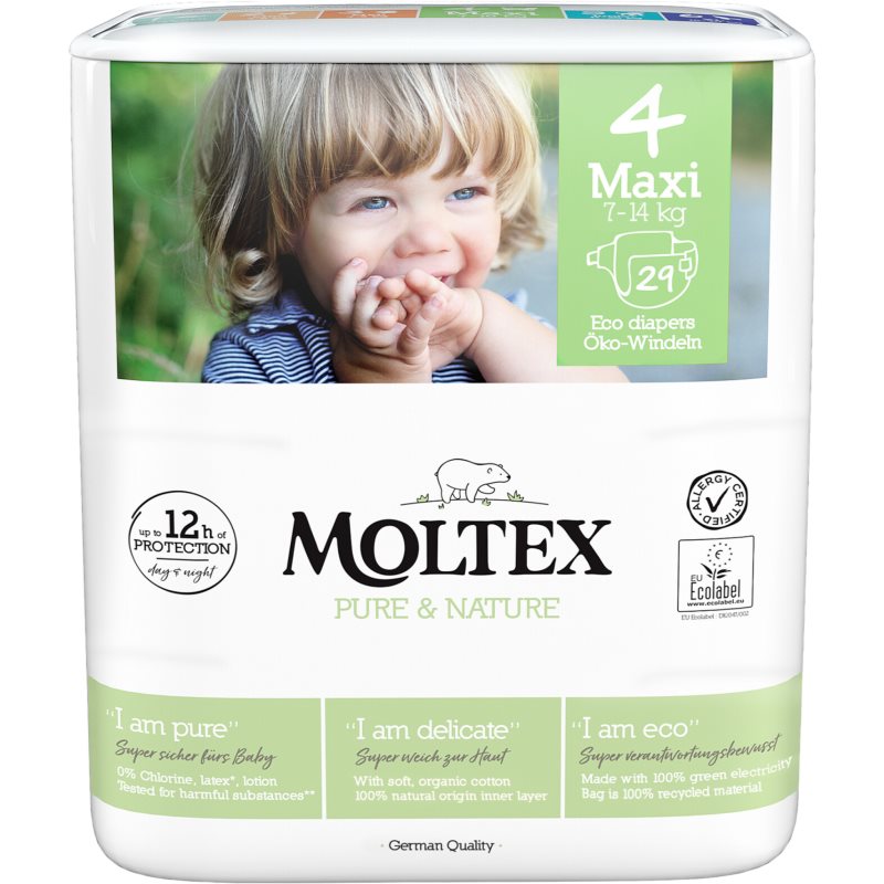 Moltex Pure & Nature Maxi Size 4 Pannolini Eco Usa E Getta 7-14 Kg 29 Pz