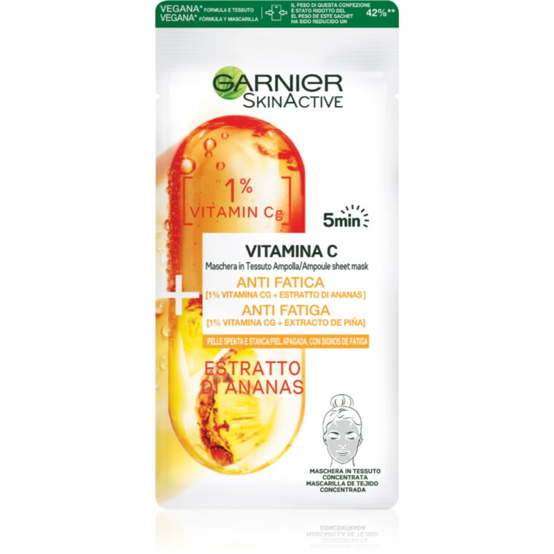 Garnier Skin Active Ampoule Sheet Mask Maschera In Tessuto Energizzante 15 G