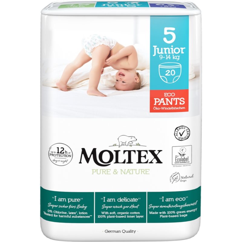 Moltex Pure & Nature Junior Size 5 Pannolini A Mutandina Usa E Getta 9-14 Kg 20 Pz