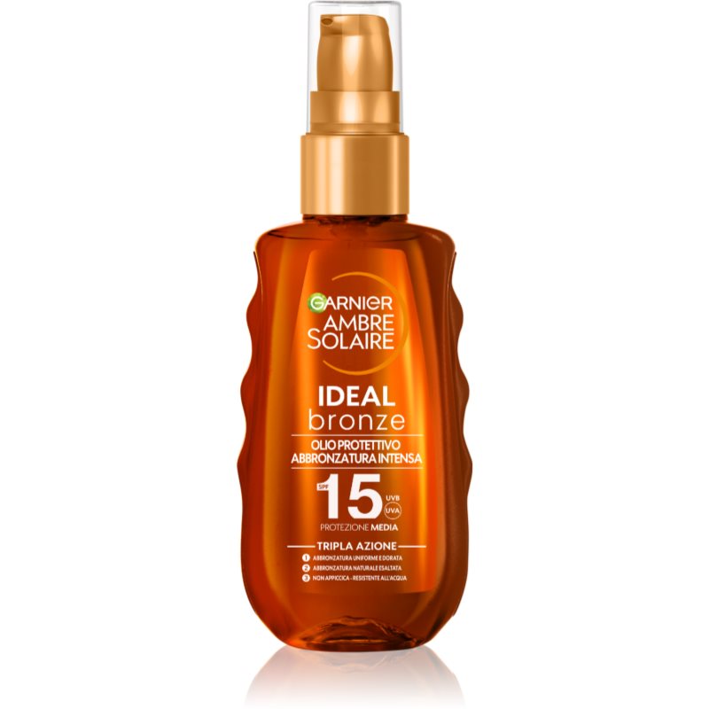 Garnier Ambre Solaire Ideal Bronze Olio Trattante E Abbronzante Spf 15 150 Ml