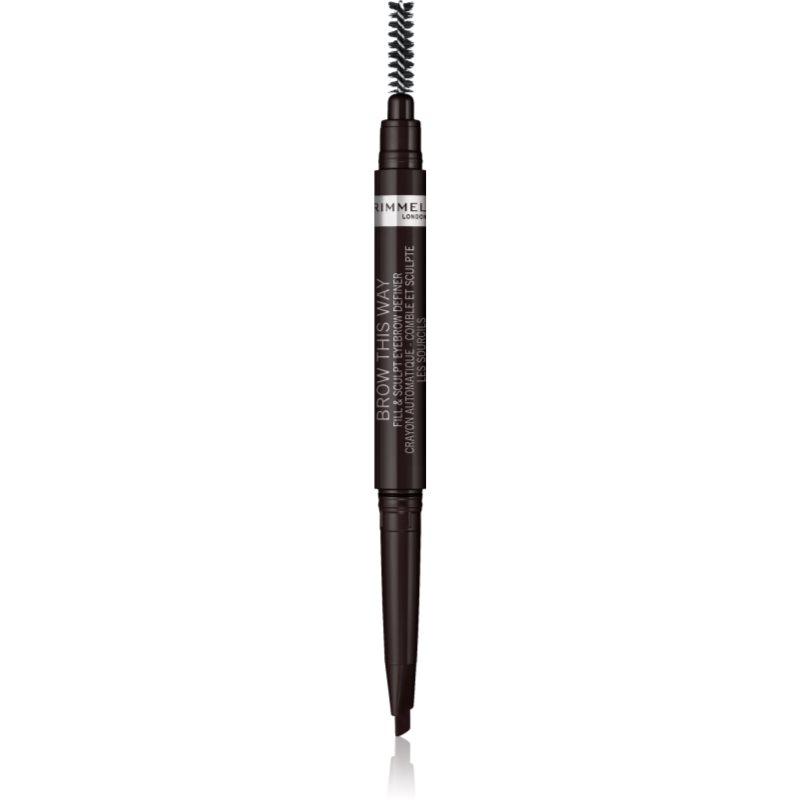 Rimmel Brow This Way Matita Per Sopracciglia Con Spazzolino 2 In 1 Colore 004 Soft Black 0,25 G