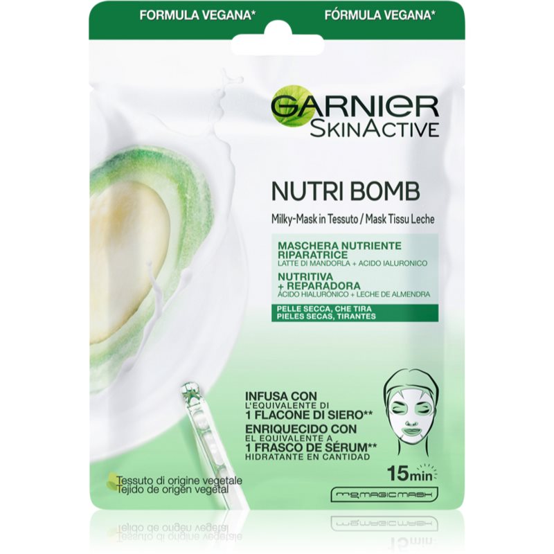 Garnier Skin Active Nutri Bomb Maschera Viso Nutriente In Tessuto Per Pelli Secche 32 G