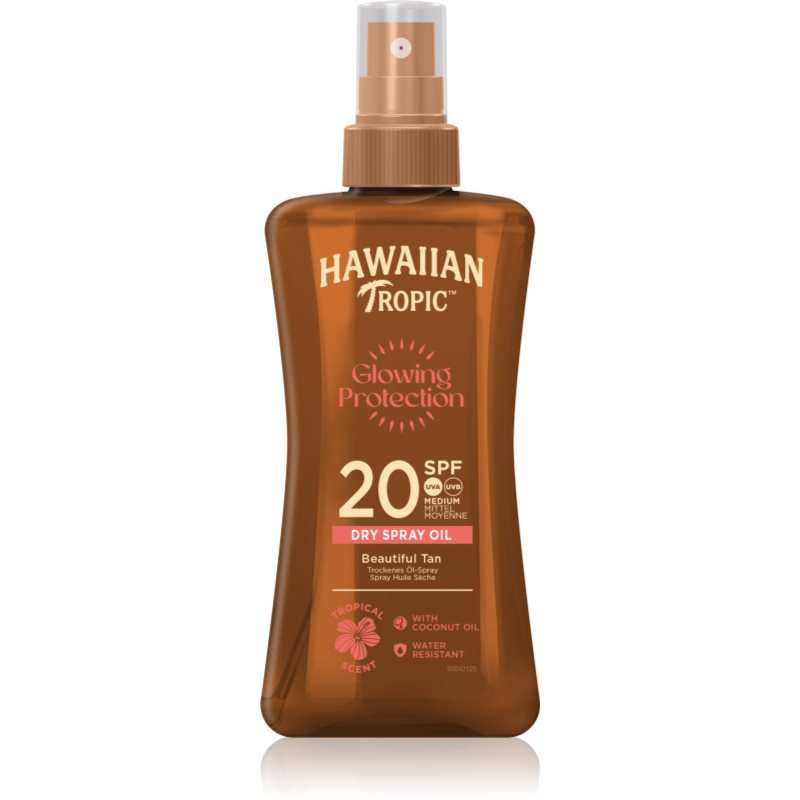 Hawaiian Tropic Glowing Protection Dry Oil Spray Gel Abbronzante Idratante Spf 20 200 Ml