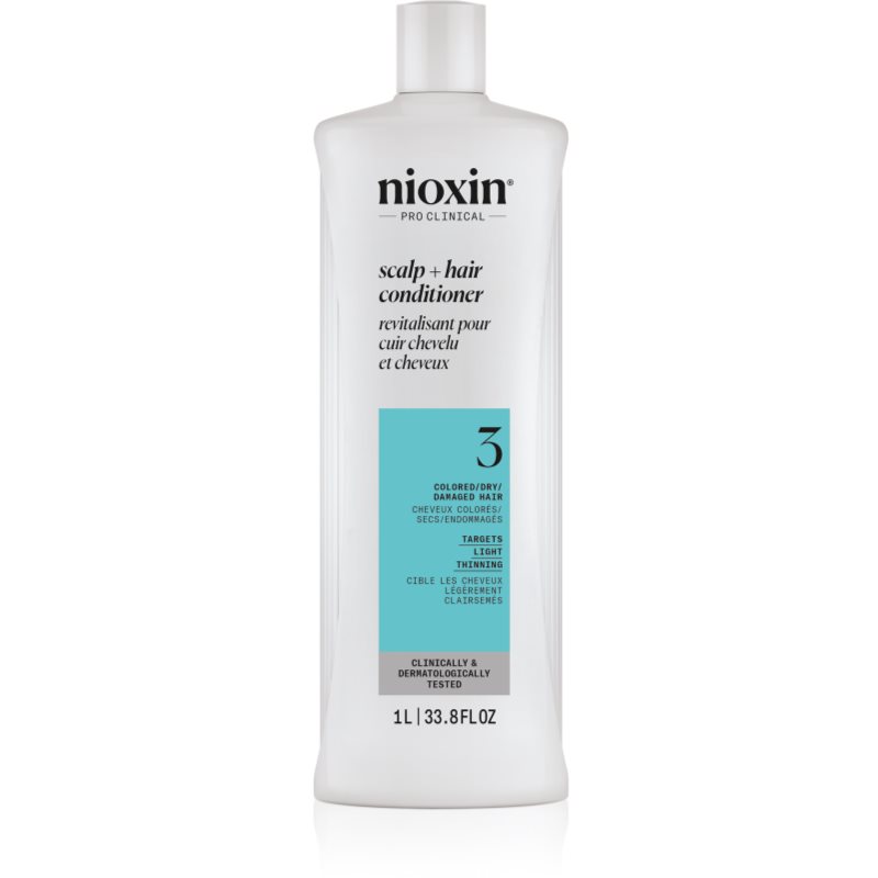 Nioxin System 3 Scalp + Hair Shampoo Balsamo Per Capelli Tinti Diradati 1000 Ml