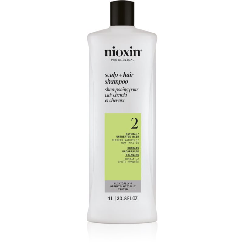 Nioxin System 2 Scalp + Hair Shampoo Shampoo Contro La Perdita Di Densità Dei Capelli 1000 Ml
